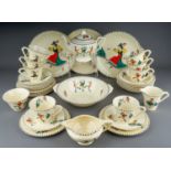 1930's Tyrol Ware J &G Meaking Sunshine pattern tea set and part dinner set. Reg no 561073