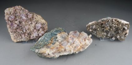 Three crystal specimens, 17cm / 18cm / 23cm (3)