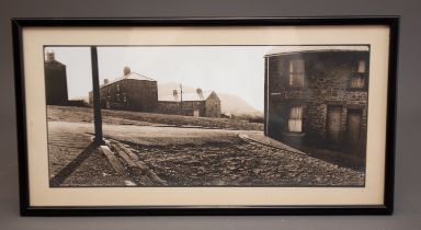 Attributed to Graham Smith (b.1947) Dobson Street sepia print, 15.5 x 35cm, framed and glazed