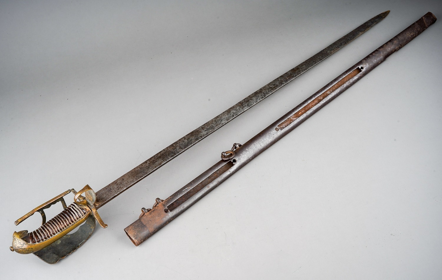 Rare Russian Catherine the Great sword dated 1766. Interesting markings to the blade, complete - Image 2 of 6