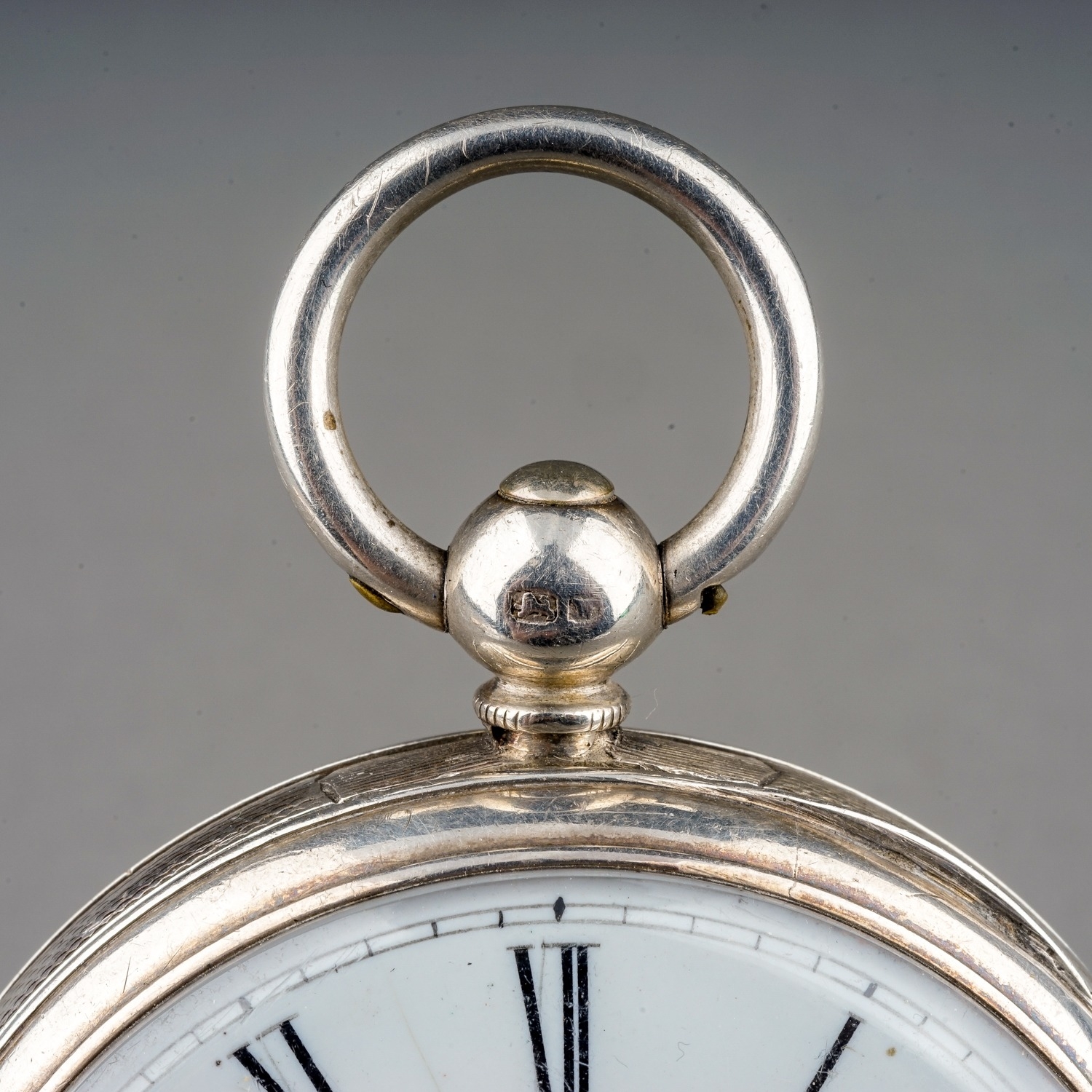 A Victorian silver openface pocket watch, 42mm white enamel dial with Roman numerals and - Image 4 of 14