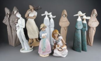 A large LLadro figure Mediterranean Vision (Earth) together with Lladro 8055 Lady Clown with hat and