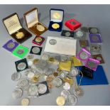 Assorted coins, including commemorative, gold-plated; etc