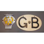 Motor Interest: a vintage AA chrome car badge 4C66733 and a vintage Automobile Association GB