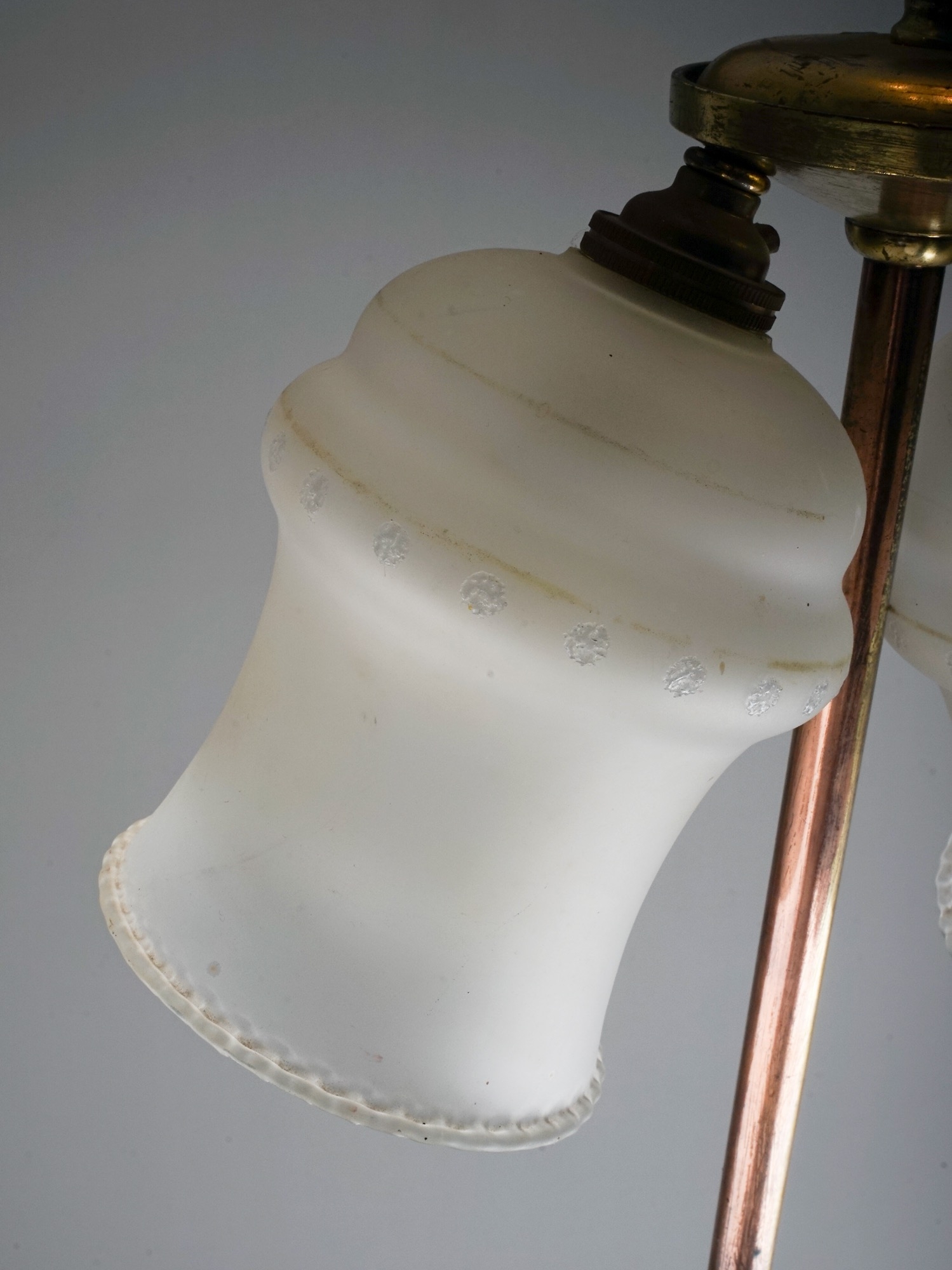 W A S Benson brass twin light adjustable reading lamp, on splayed base - Image 2 of 3