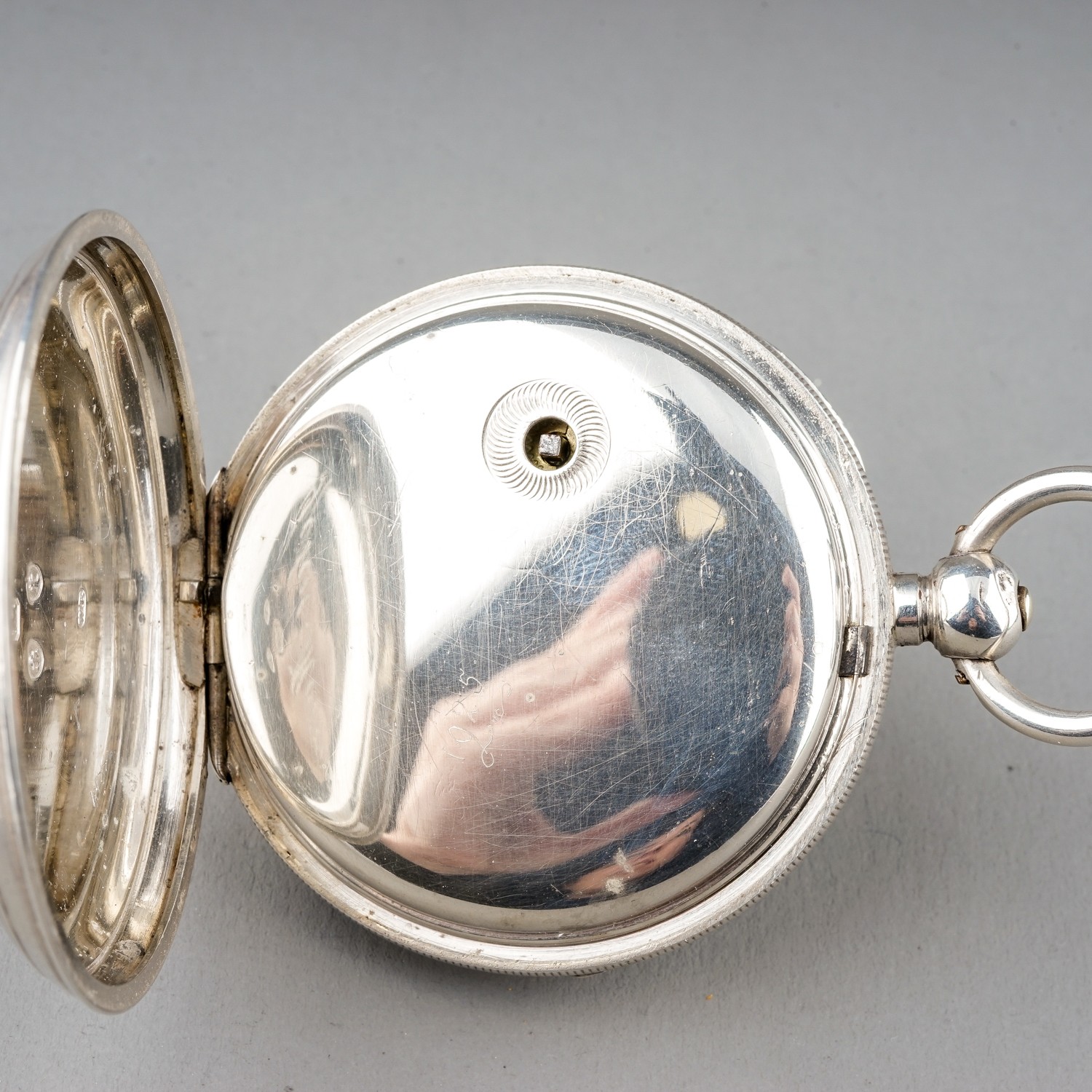 A Victorian silver open face pocket watch, 45mm white enamel dial with Roman numerals and subsidiary - Image 4 of 6