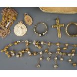 Costume jewellery, including a white metal Scottish style bracelet set with hardstones, stamped '