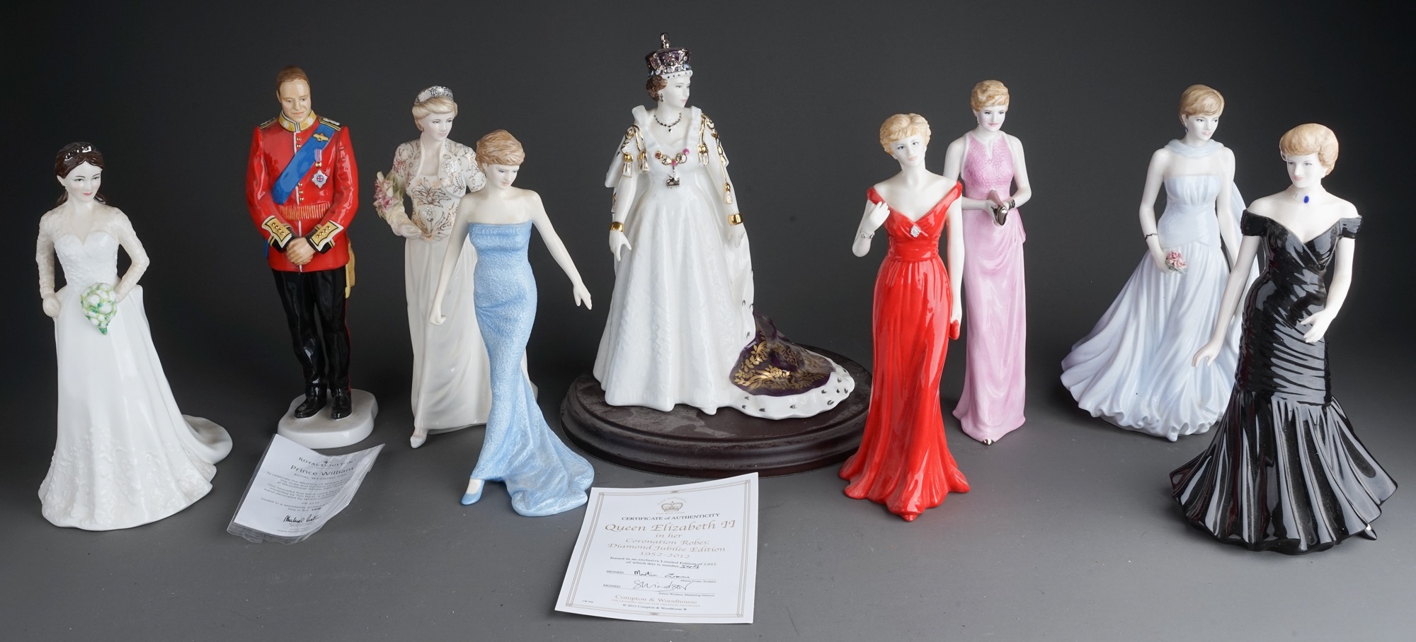 Royal Interest: a collection of Worcester, Coalport and Royal Doulton figures to include: six models