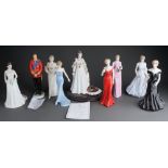 Royal Interest: a collection of Worcester, Coalport and Royal Doulton figures to include: six models