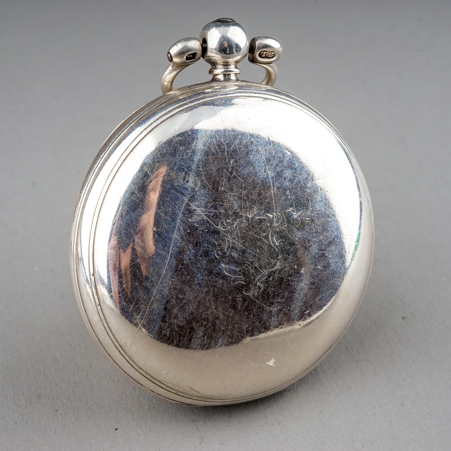 A Victorian silver hunter pocket watch, 40mm white enamel dial with Roman numerals, case 51mm, - Image 3 of 6
