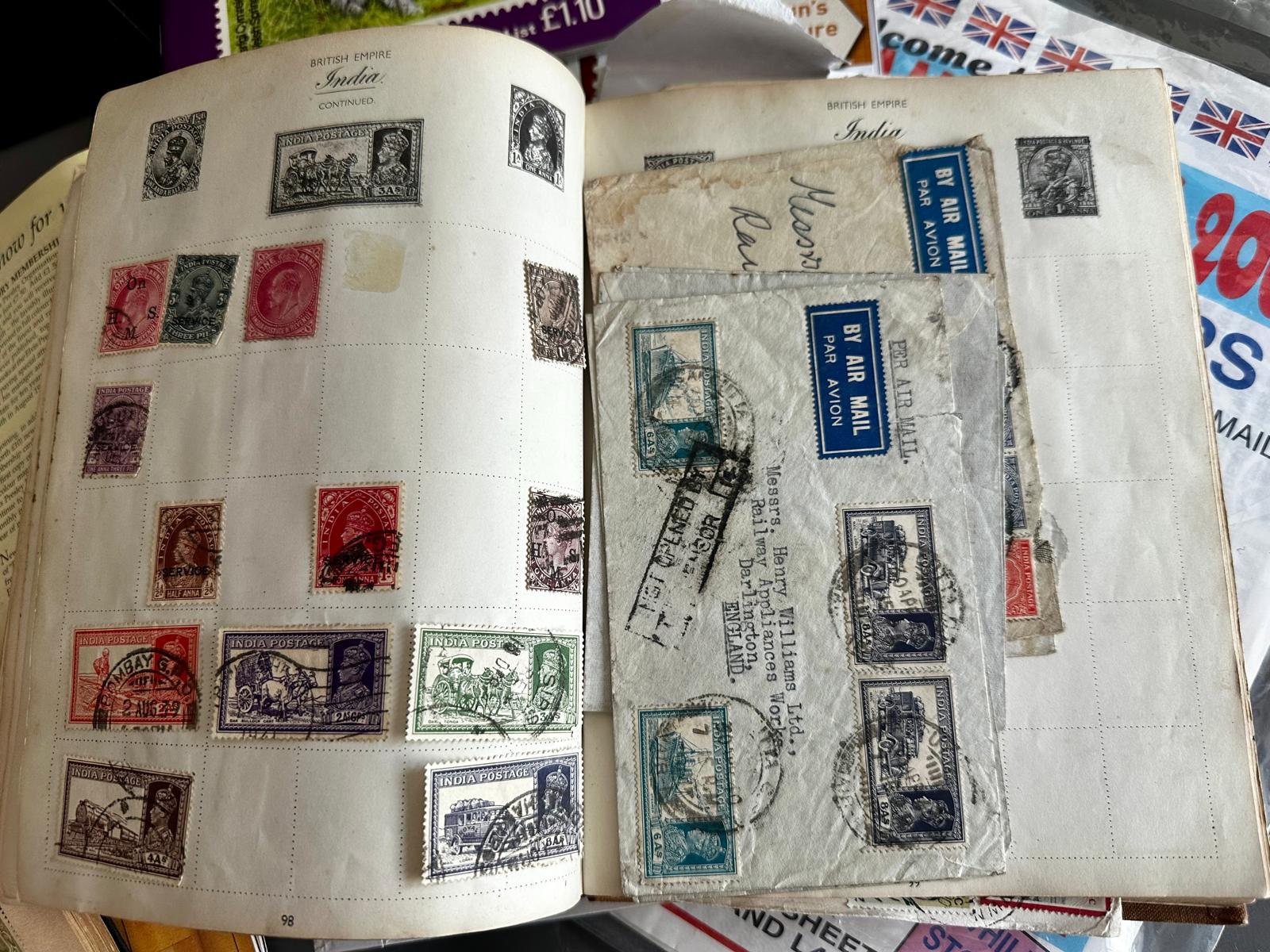 One box of assorted GB and World stamps, mainly 20th Century, including 2 albu7ms and - Image 4 of 4
