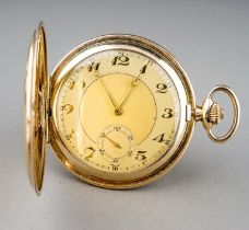 A rolled gold Swiss super slim 1920's pocket watch, 40mm champagne dial with Arabic numerals,