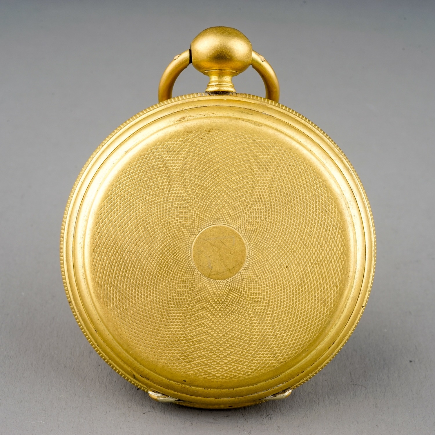 A 19th century brass cased cylinder escapement key wind multi-dial pocket watch, 47mm white enamel - Image 3 of 6