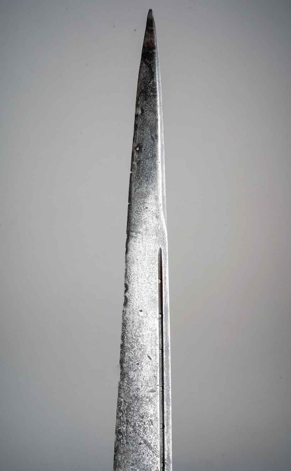 Scottish dirk dagger with pierced blade and carved wooden handle. Probably 18th Century. Overall - Image 4 of 6