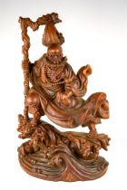 Large impressive antique Chinese wood carving ( approx. 61 cm tall)