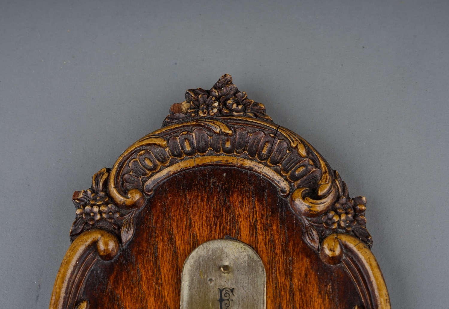 A 20th Century Gilbey's Spey-Royal Whiskey wall thermometer, with carved borders, approx 34cm long - Image 3 of 4