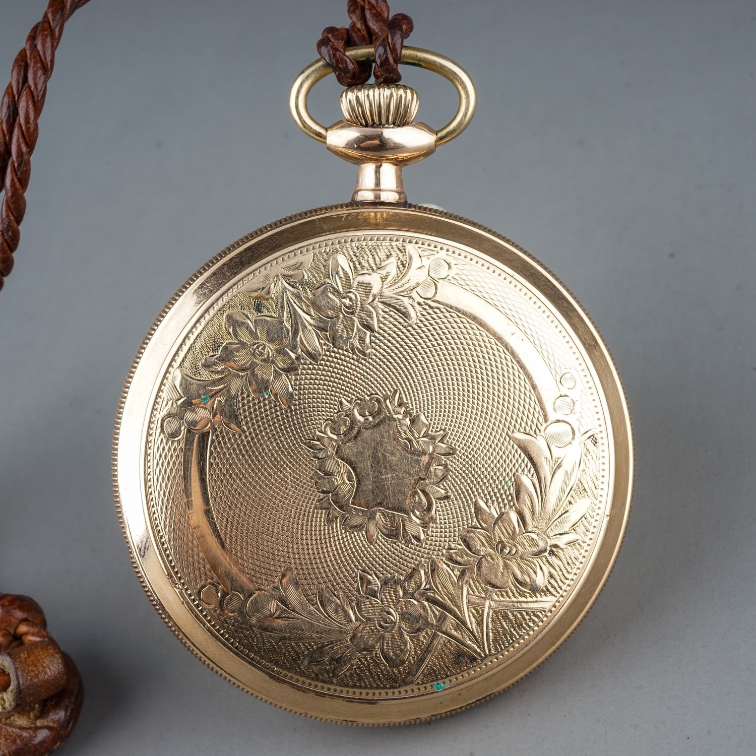 A Waltham Watch Co gold-plated open faced pocket watch, 43mm white enamel dial, 50mm case, Roman - Image 7 of 9