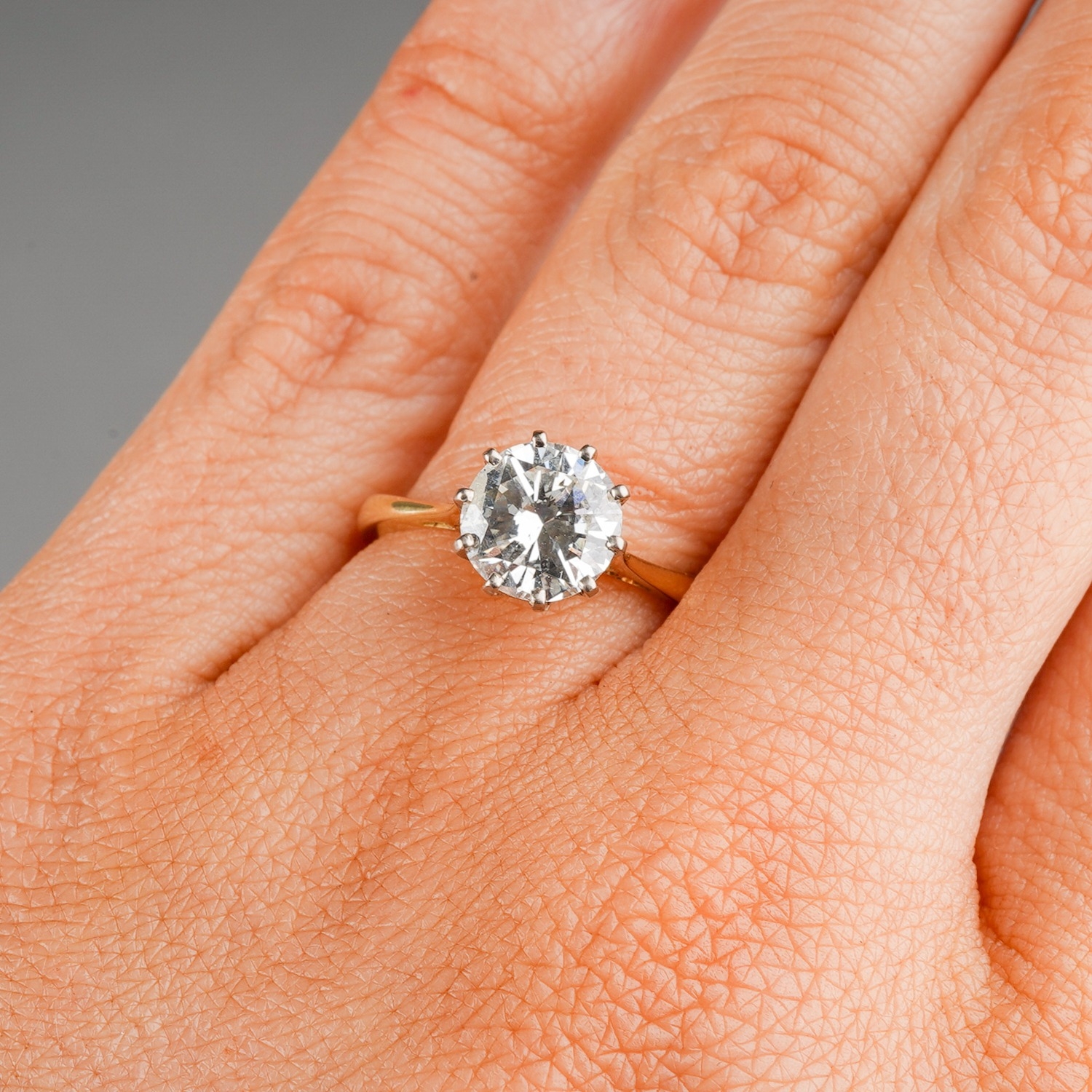 An 18ct yellow gold and diamond solitaire ring, the round brilliant-cut diamond approx 1.5cts, - Image 8 of 8