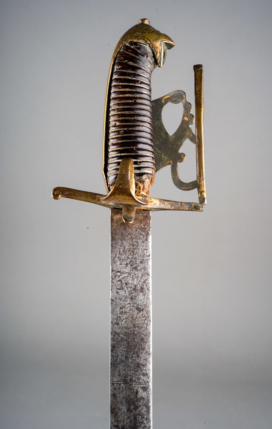 Rare Russian Catherine the Great sword dated 1766. Interesting markings to the blade, complete - Image 3 of 6