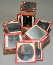 A collection of mezzotone lantern plates with topographical views of Halifax, most annotated, five