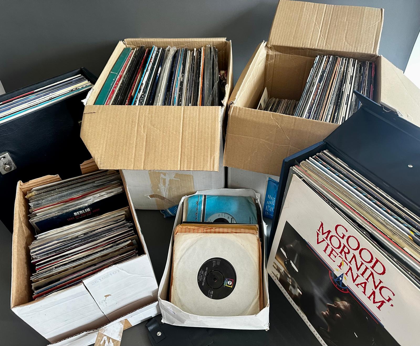 Assorted LPs including 33 and 45s (5 boxes)