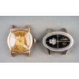 A gentleman's Elgin wristwatch case (no strap); and a 1970's Chateau digital wristwatch (2)