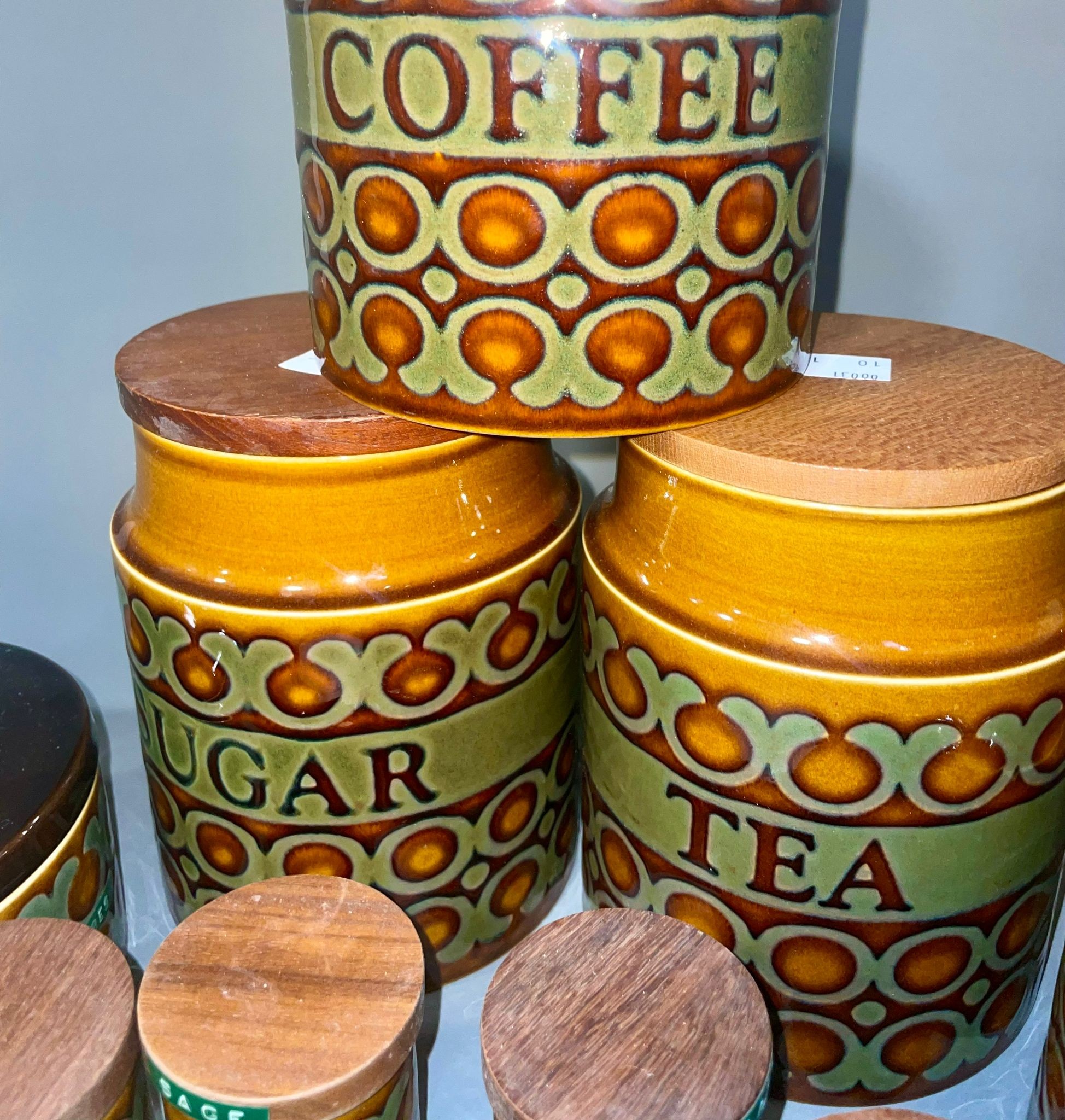 Collection of Hornsea pottery kitchen jars to include Coffee, tea, sugar and various sizes of - Image 2 of 2