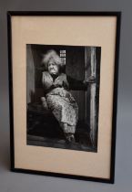 Attributed to Graham Smith (b.1947) Seated Old Woman silver gelatin print, 30 x 21cm, framed and
