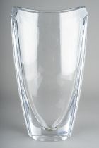 Irish Interest: a Waterford crystal vase, tinted with bevelled edge and drapery illusion to sides