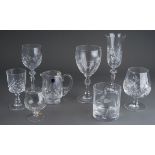 Assorted glassware to include: vintage boxed French "Diamond" wine glasses further Edinburgh crystal