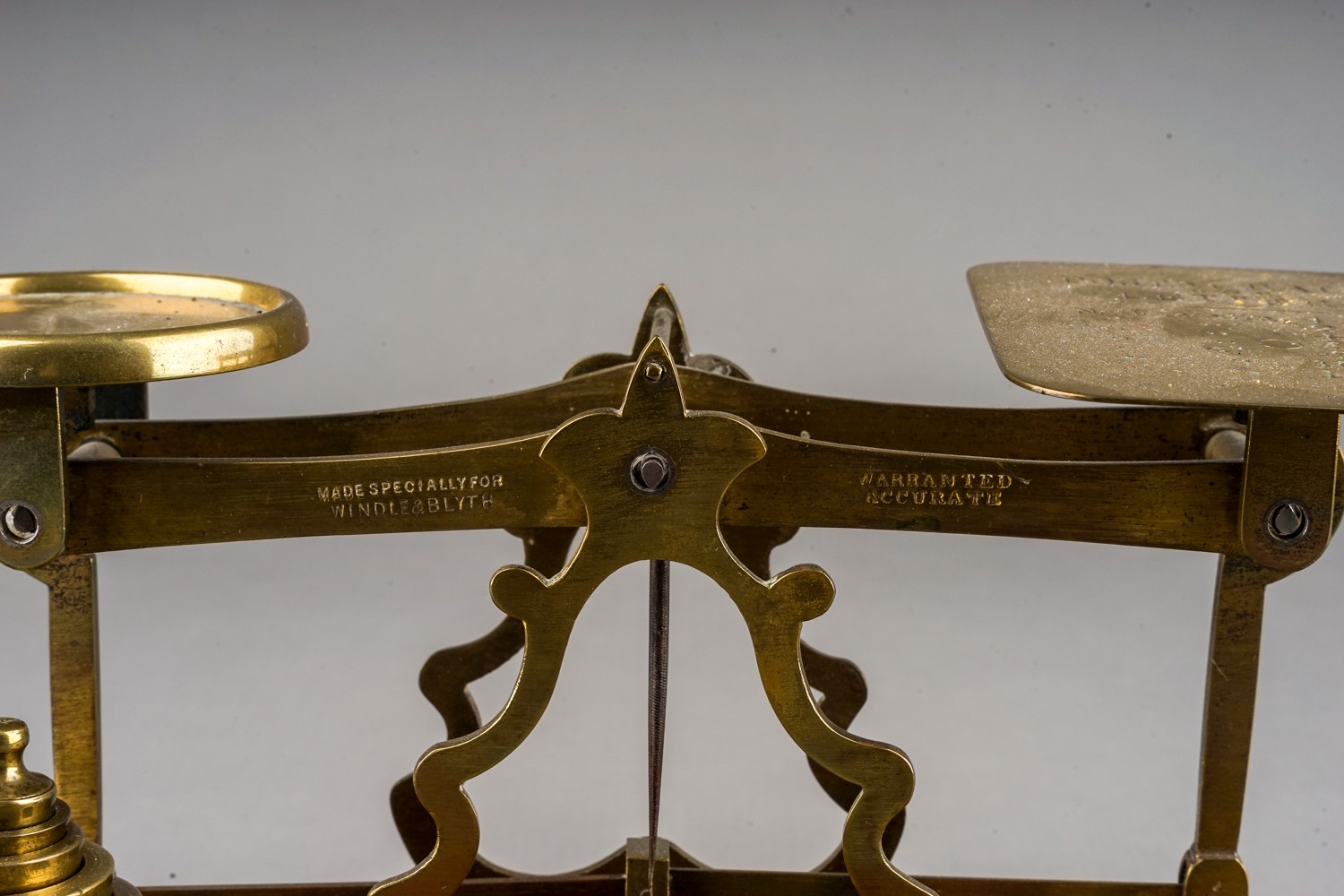 An early 20th Century brass mounted Postal Rate scales for Letters with various weights, approx 23cm - Image 3 of 4