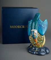 A Moorcroft pottery model of a diving Kingfisher "Fish for Tea", impressed and painted marks, height