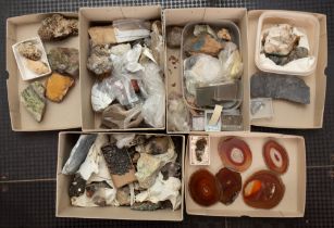 Three boxes of mineral samples