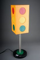 A vintage Lucite Traffic Light table lamp, approx 51.5cm high (untested)