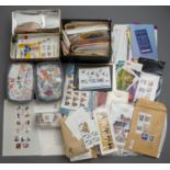 One box of assorted GB and World stamps, literature etc