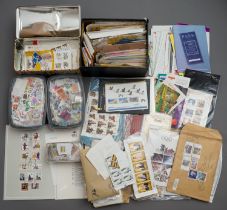 One box of assorted GB and World stamps, literature etc
