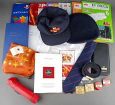 A collection of Royal Mail ephemora / memorabilia including red torch, badges, notepad, 15 years