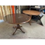 Lot with (2) Wooden Round Tables