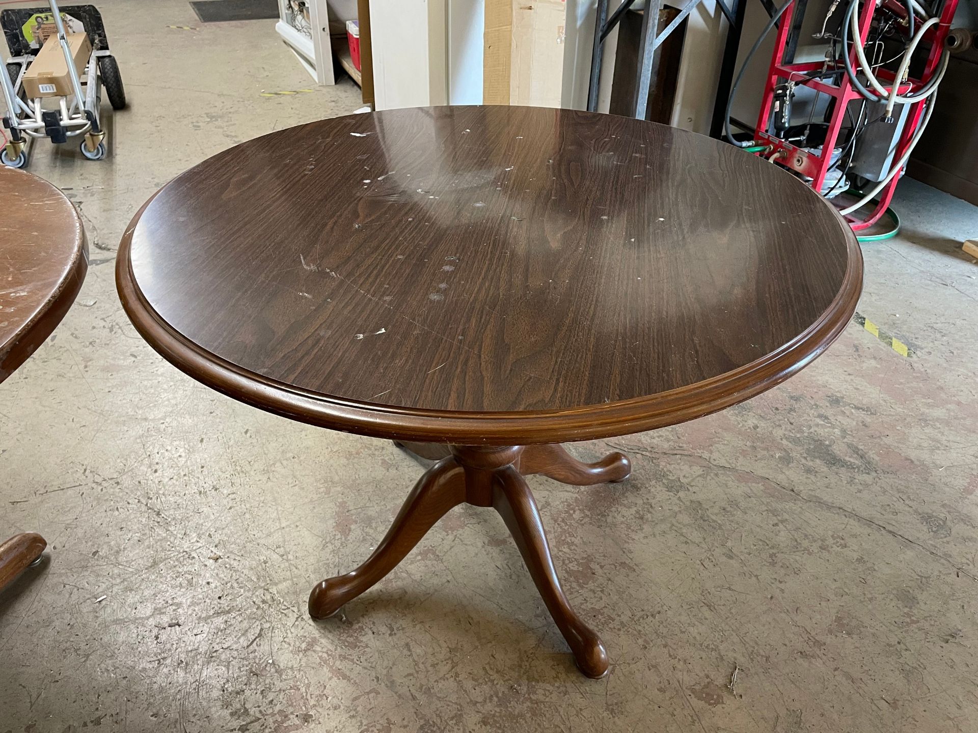 Lot with (2) Wooden Round Tables - Image 2 of 3