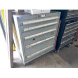 Industrial Modular 5-Drawer Cabinet with Contents