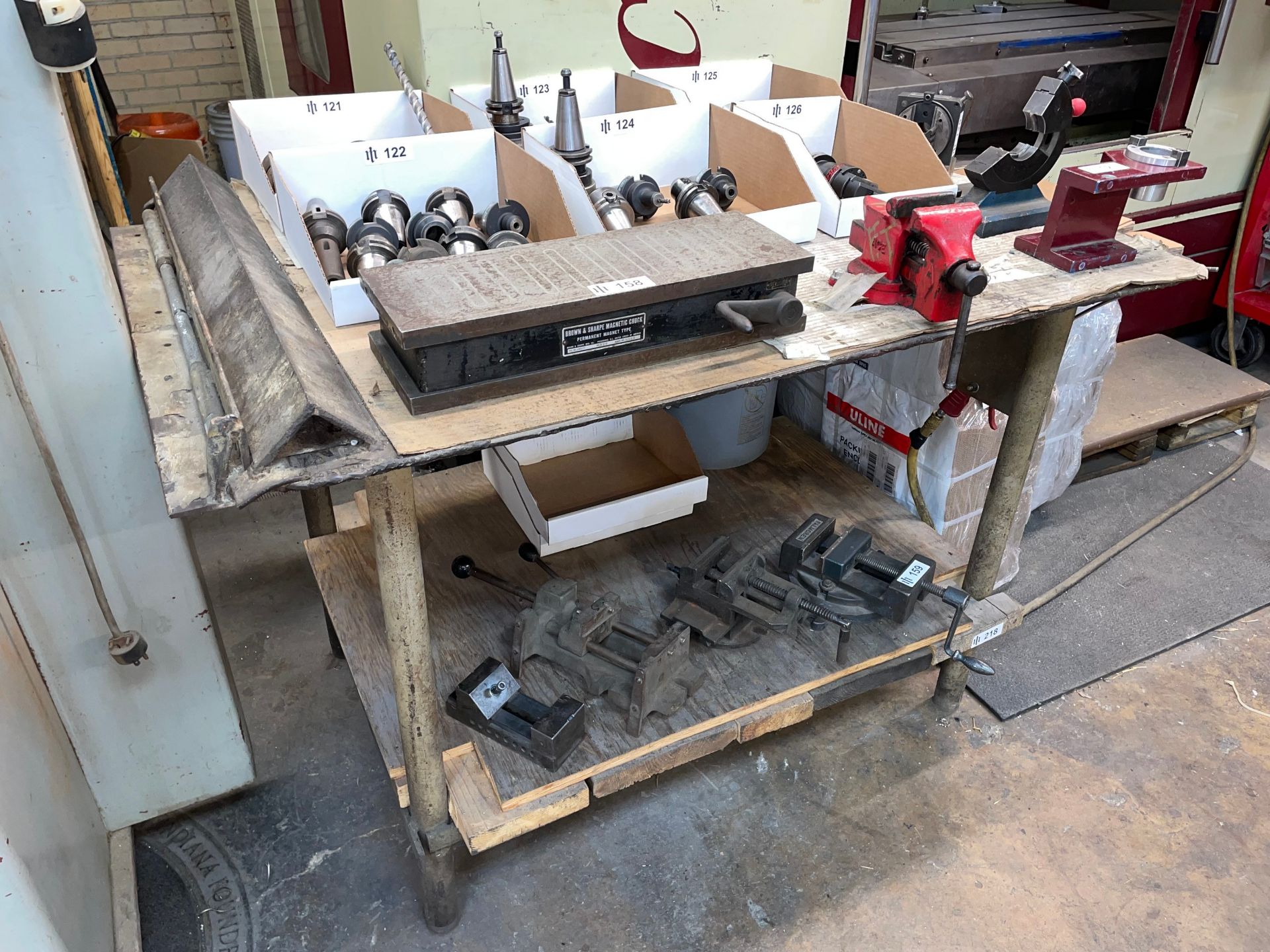 Steel Table with Bench Vise - Image 2 of 3