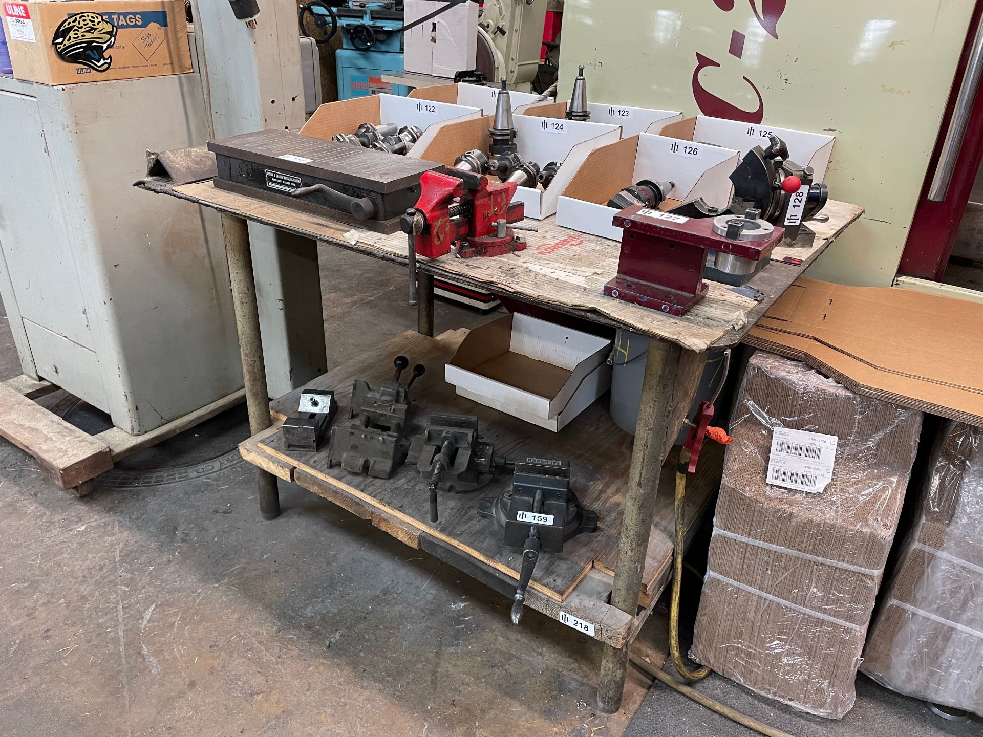 Steel Table with Bench Vise