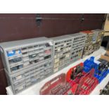 Lot with (10) Parts Storage Cabinets including Contents