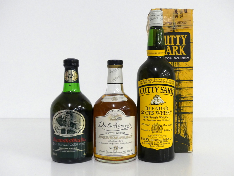 1 70-cl bt Brunnahabhain 12YO Single Islay Malt Scotch Whisky 40% 1 75-cl bt Dalwhinnie Single