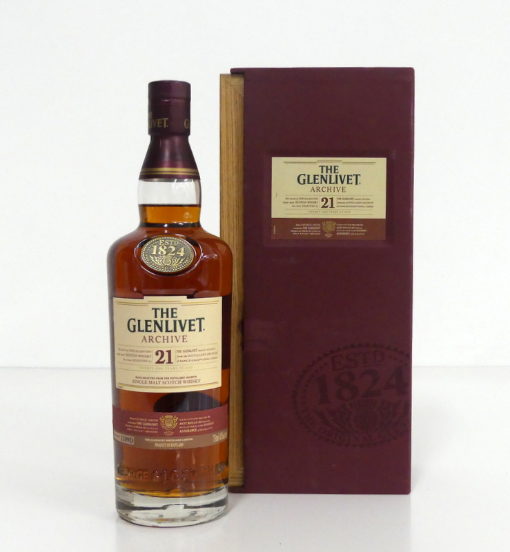 1 75-cl bt The Glenlivet Archive 21YO Single Malt Scotch Whisky 43% presentation case