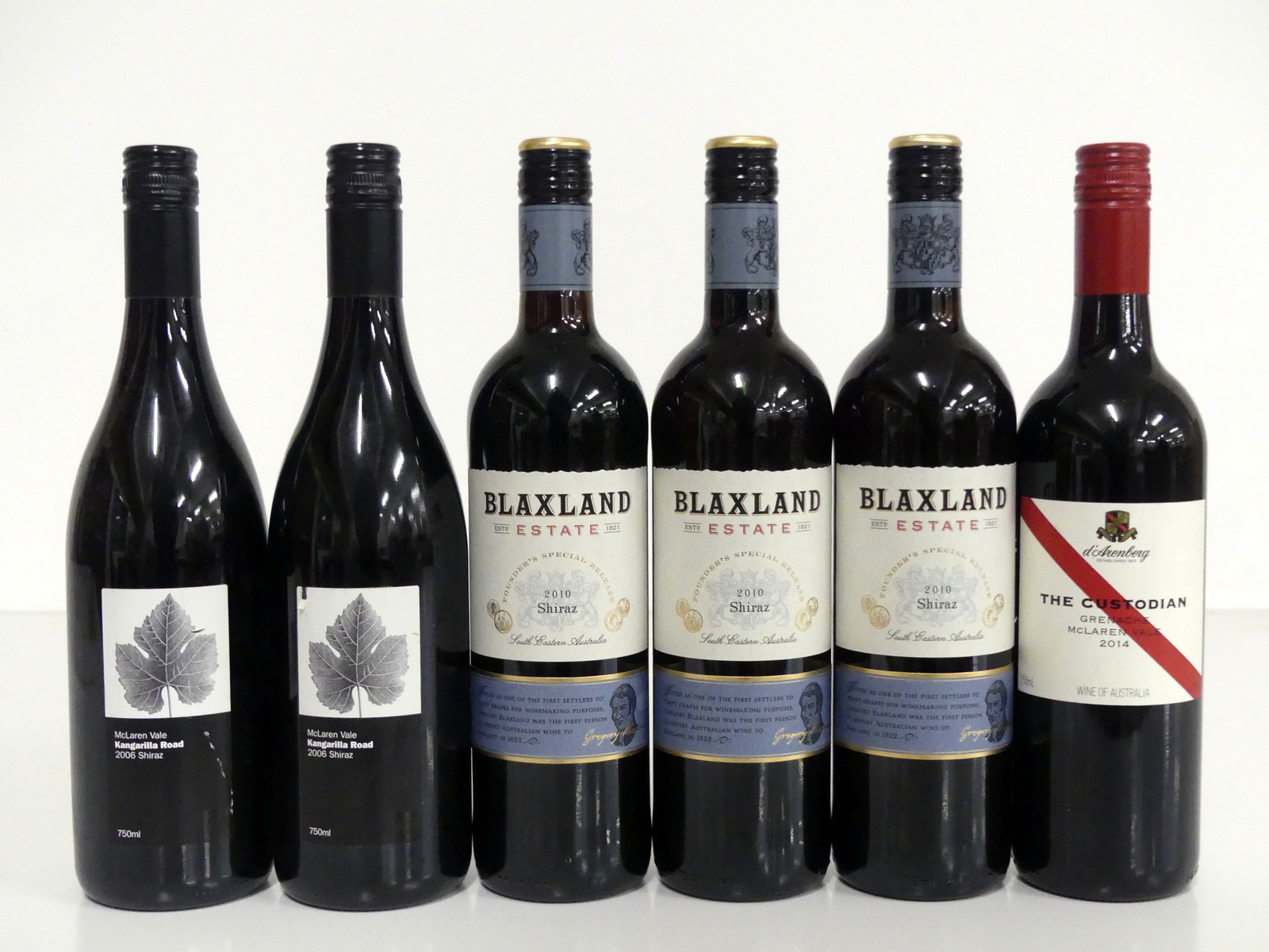 2 bts Kangarilla Road Shiraz 2006 McLaren Vale i.n, ntl 3 bts Blaxland Estate Shiraz 2010 S. E.