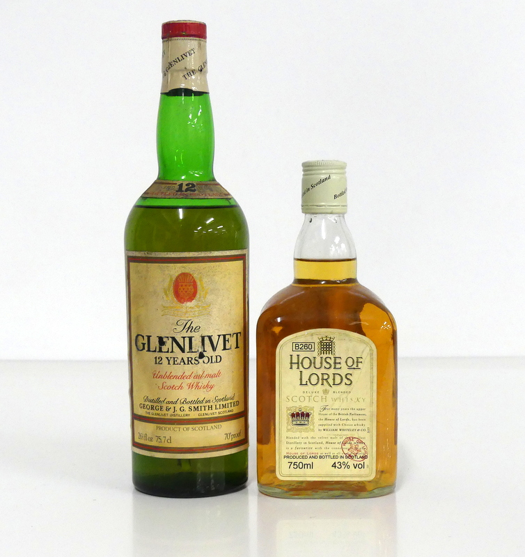 1 26 2/3 fl oz bt The Glenlivet 12YO Unblended All Malt Scotch Whisky 70° proof ms, sl ntl/faded