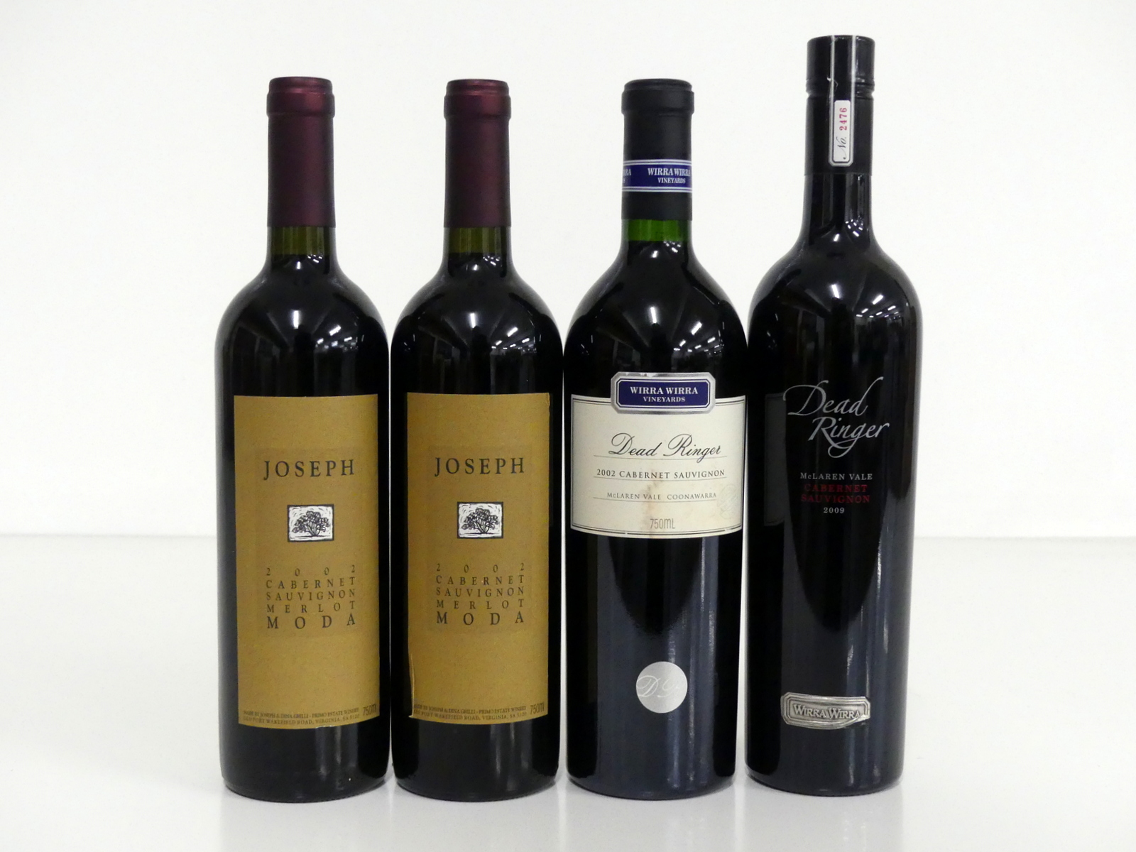 2 bts Joseph Moda Cabernet Sauvignon Merlot 2002 i.n 1 bt Wirra Wirra Dead Ringer Cabernet Sauvignon