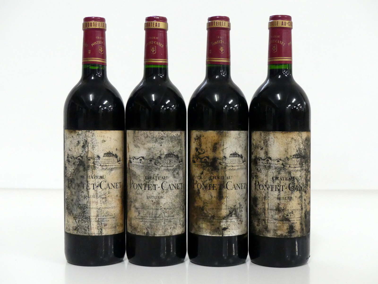 4 bts Ch. Pontet-Canet 1996 Pauillac, 5me Cru Classé, hf/i.n, bs/cdl