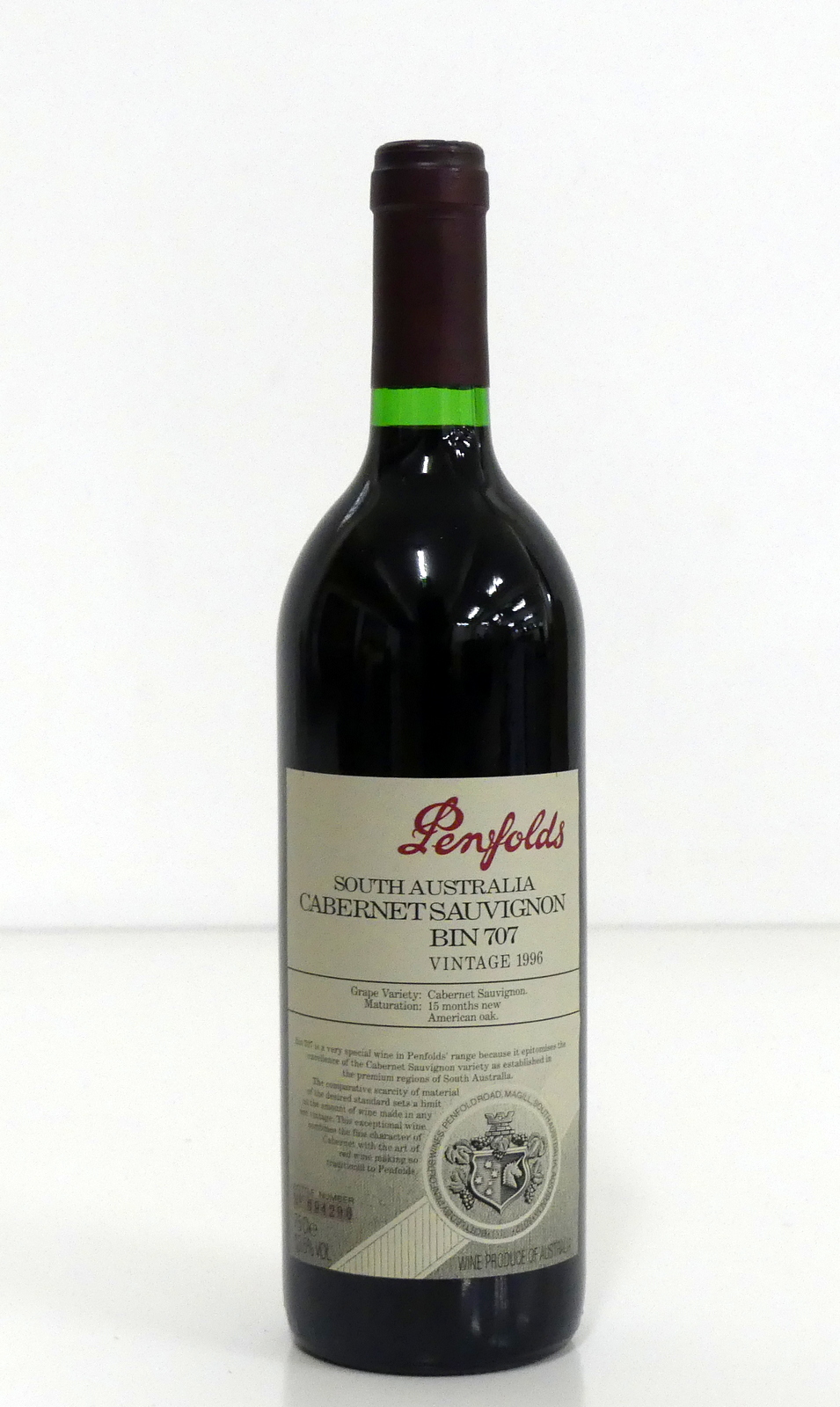 1 bt Penfolds Bin 707 Cabernet Sauvignon 1996 S E Australia i.n